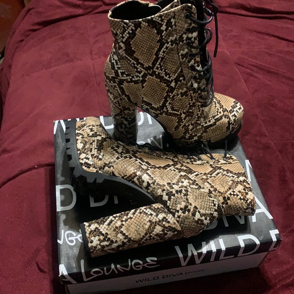 Akira Snake Print Heels